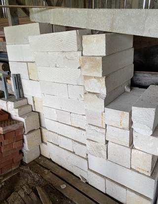 Lättbetongblock / Vit lättbetong murblock